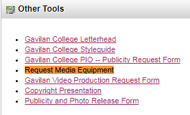 Request Media Equipment