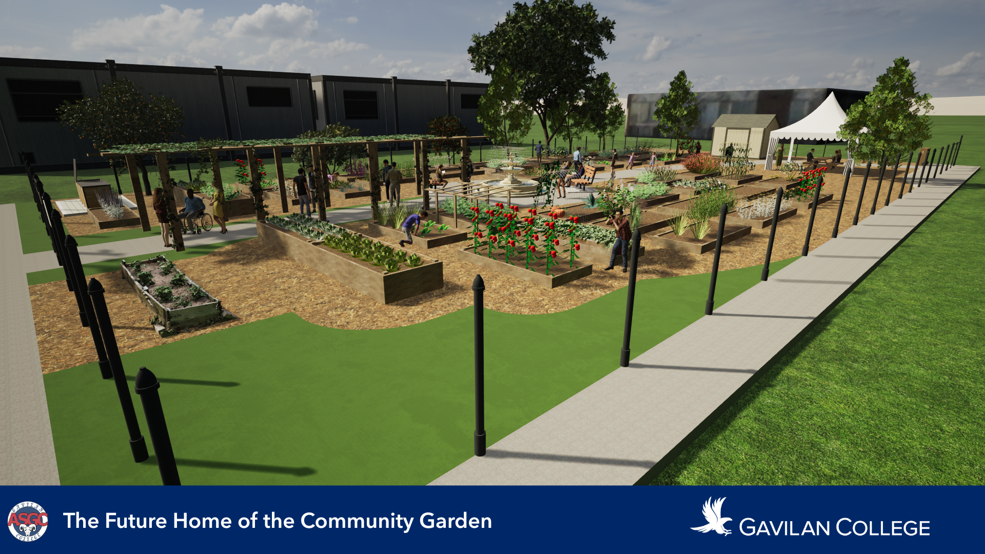The future home of the Gavilan Community Garden Image Rendering